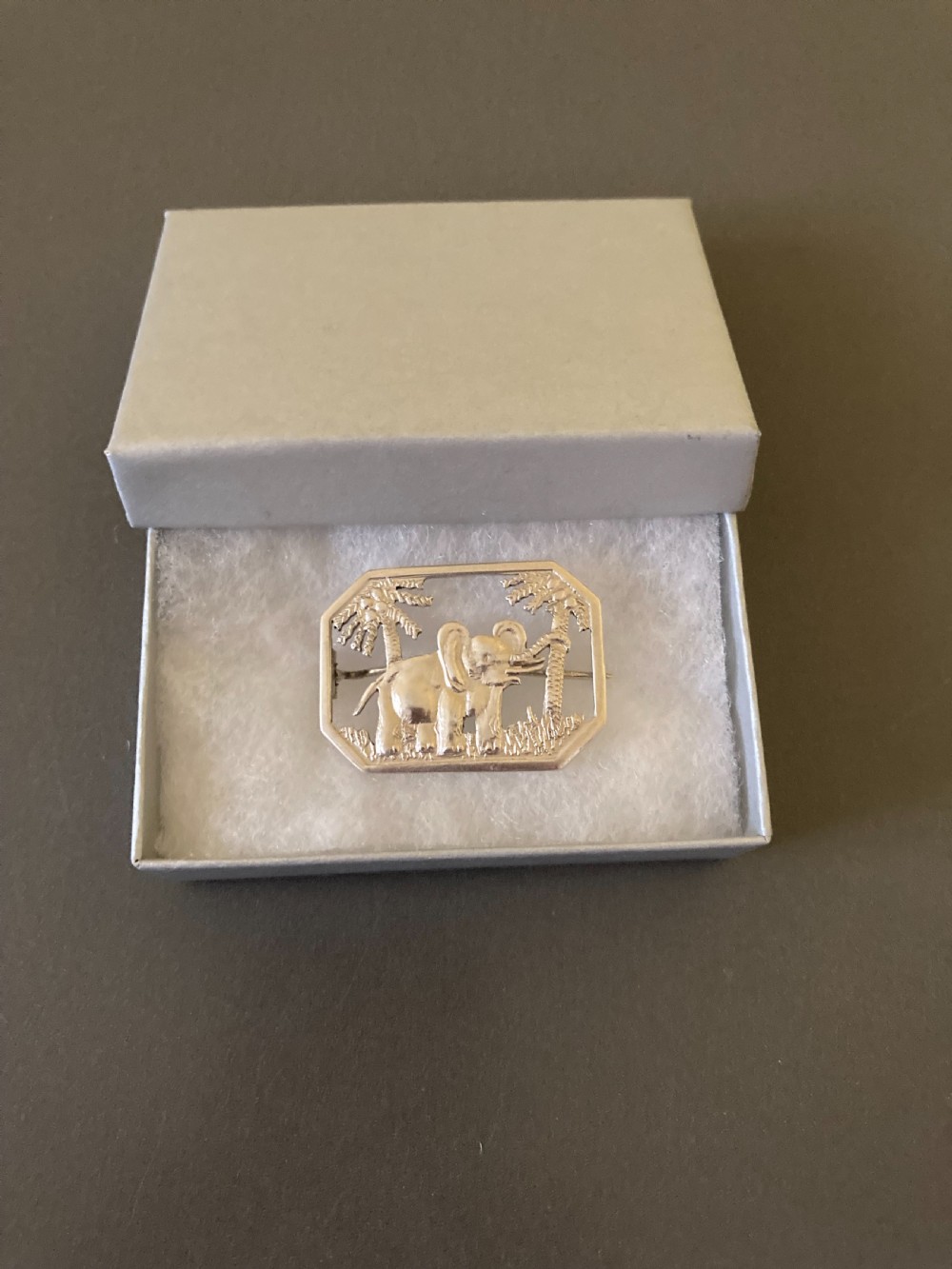 Danish Silver Brooch with Elephant. 1960s. View III