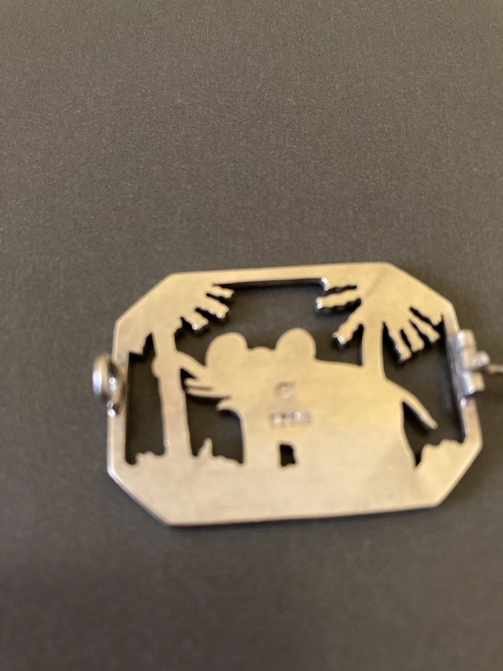 Danish Silver Brooch with Elephant. 1960s. View IV