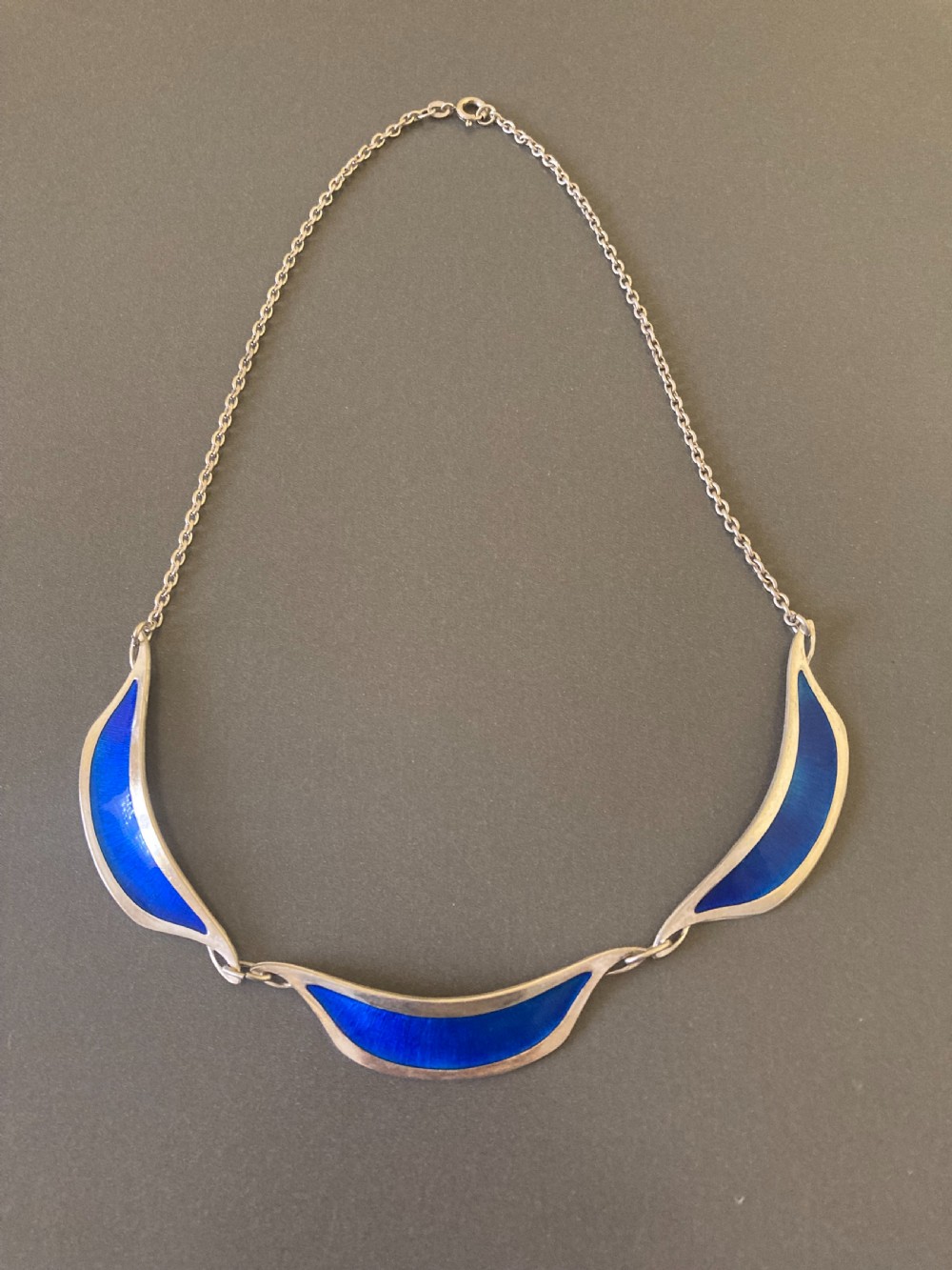 Norwegian Silver and Enamel Necklace. 1950s.