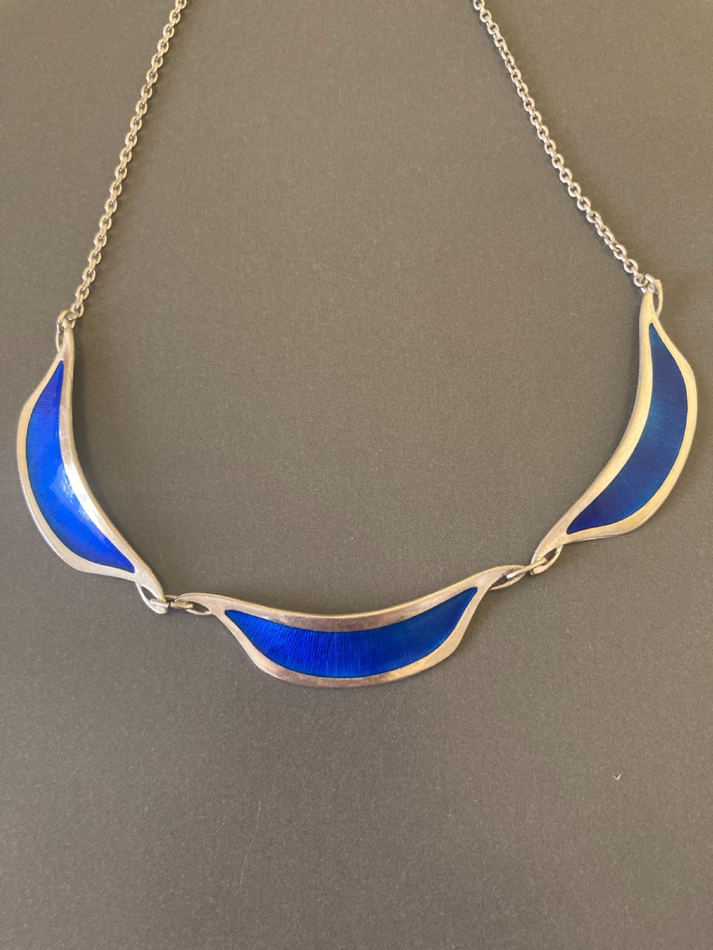 Norwegian Silver and Enamel Necklace. 1950s. View II
