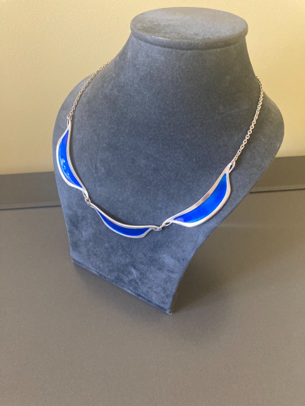 Norwegian Silver and Enamel Necklace. 1950s. View IV