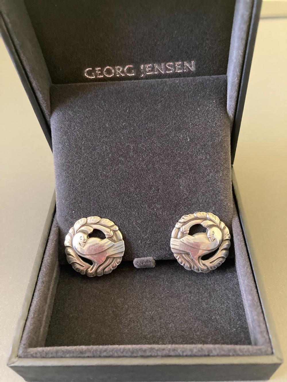 Georg Jensen Danish Silver Ear Clips. No 66. View II