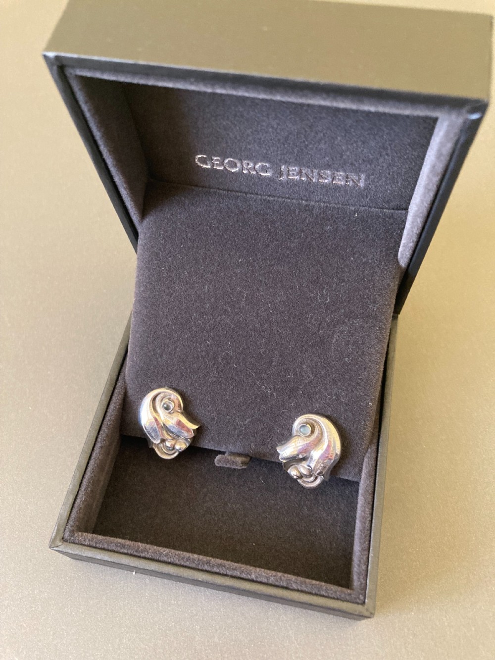 Georg Jensen Danish Silver and Moonstone Ear Clips. No 100A. View II