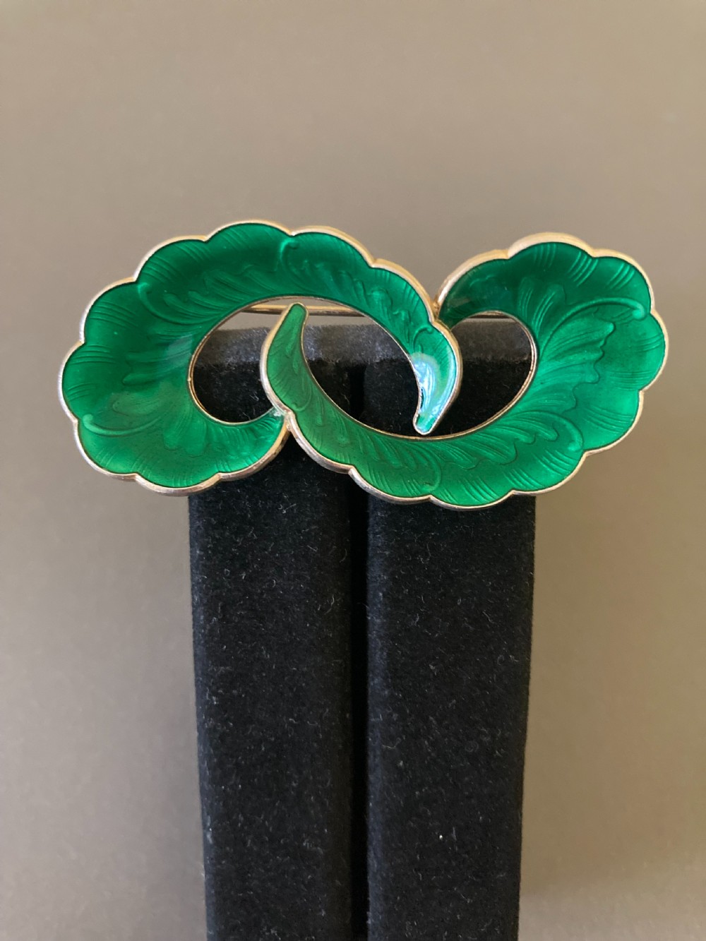 Norwegian Silver Gilt and Enamel Brooch. By Hroar Prydz. View III