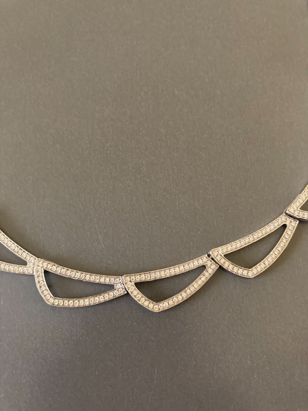 Danish Silver Necklace with Zirconia. View II
