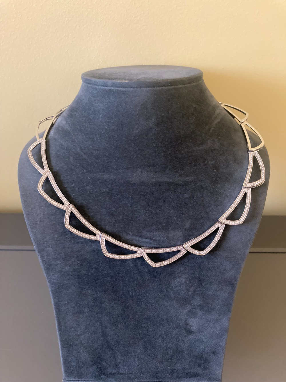 Danish Silver Necklace with Zirconia. View IV