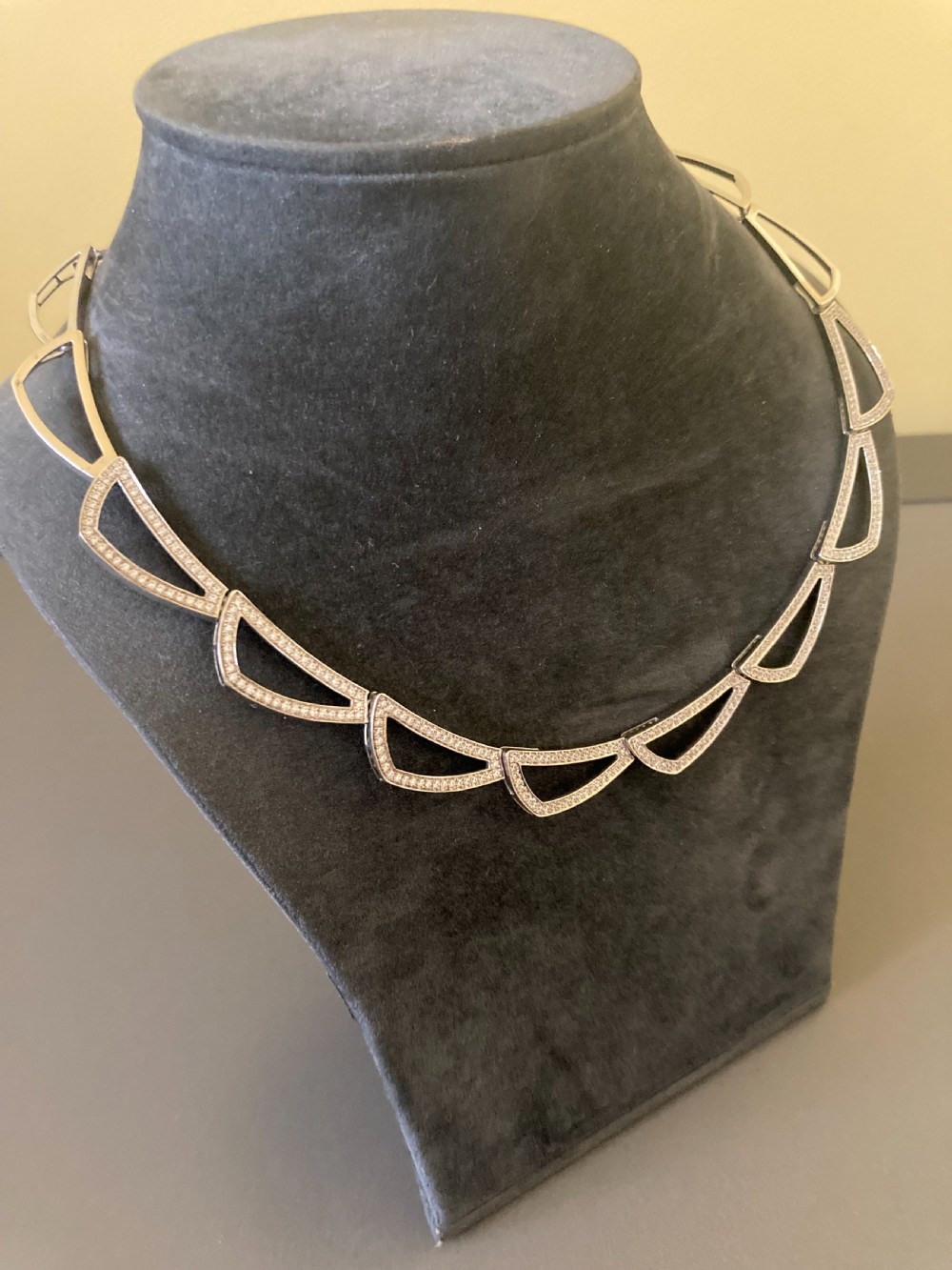 Danish Silver Necklace with Zirconia. View V