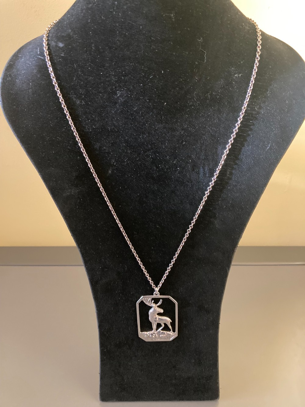 Danish Silver Pendant with Stag. 1930s. View IV