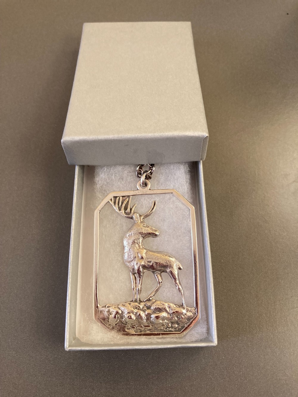 Danish Silver Pendant with Stag. 1930s. View VI