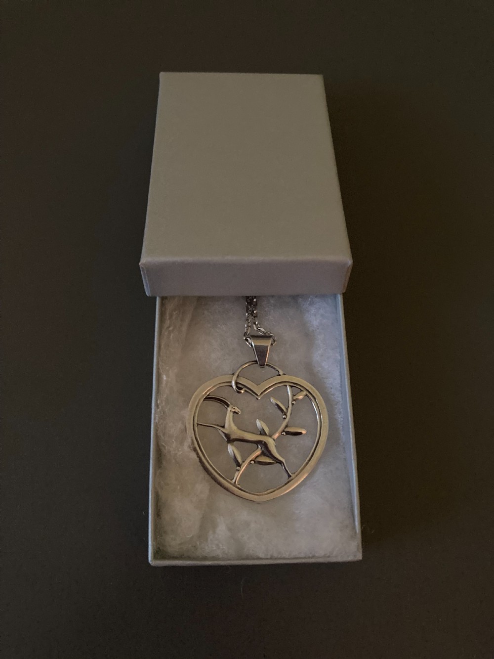 Danish Silver Pendant of Leaping Deer. 1930s. View VI