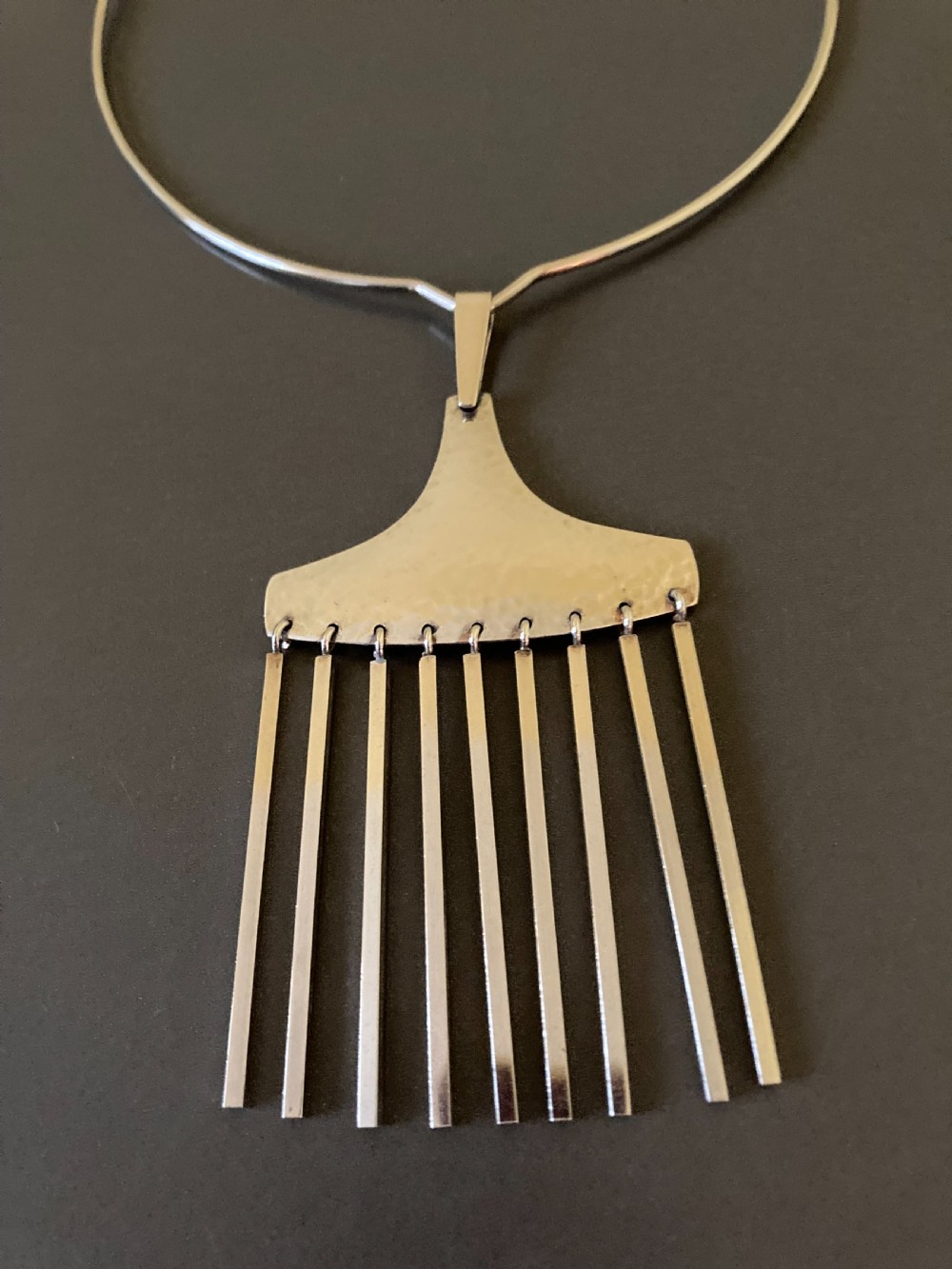 Danish Silver Pendant on Torque. By Hermann Siersbol. 1960s. View II