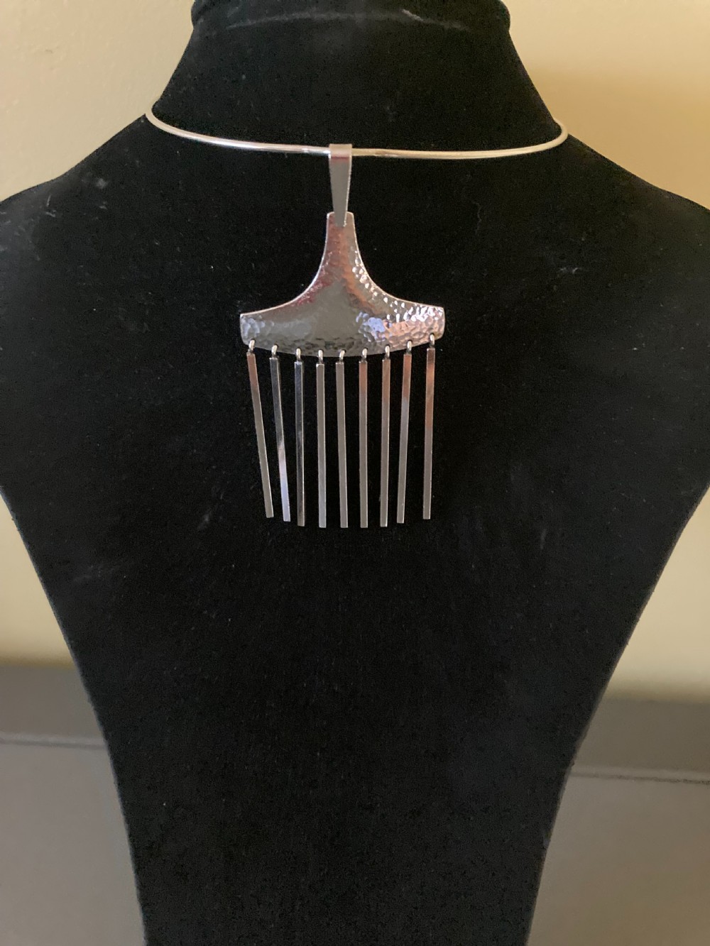 Danish Silver Pendant on Torque. By Hermann Siersbol. 1960s. View VI