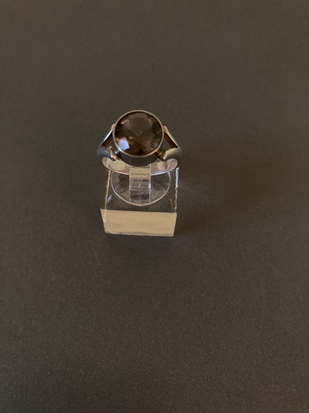 Danish Silver Ring with Smoky Quartz. 1960s. By N E From