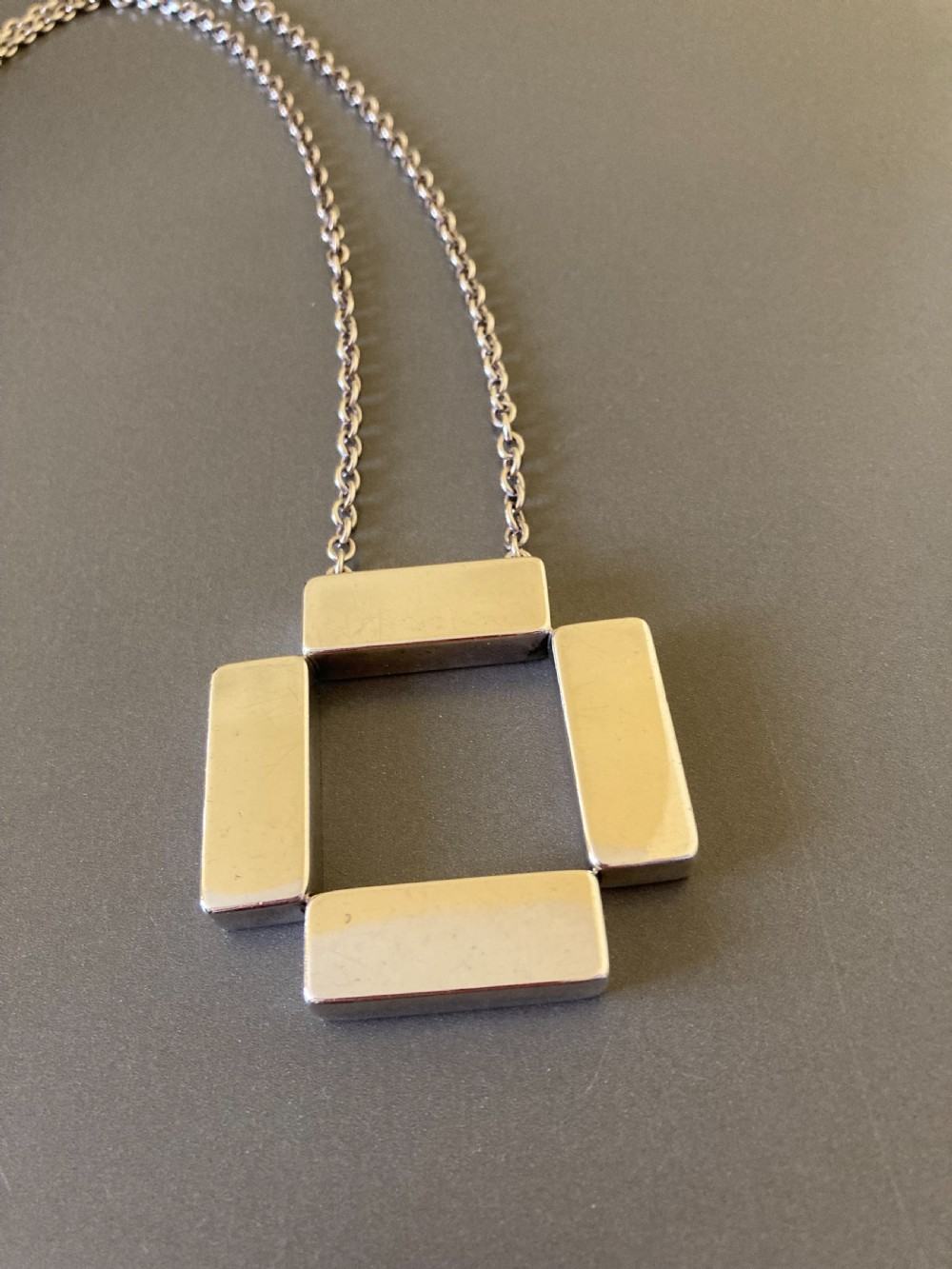 Georg Jensen Danish Silver Pendant. By Astrid Fog. 1969.