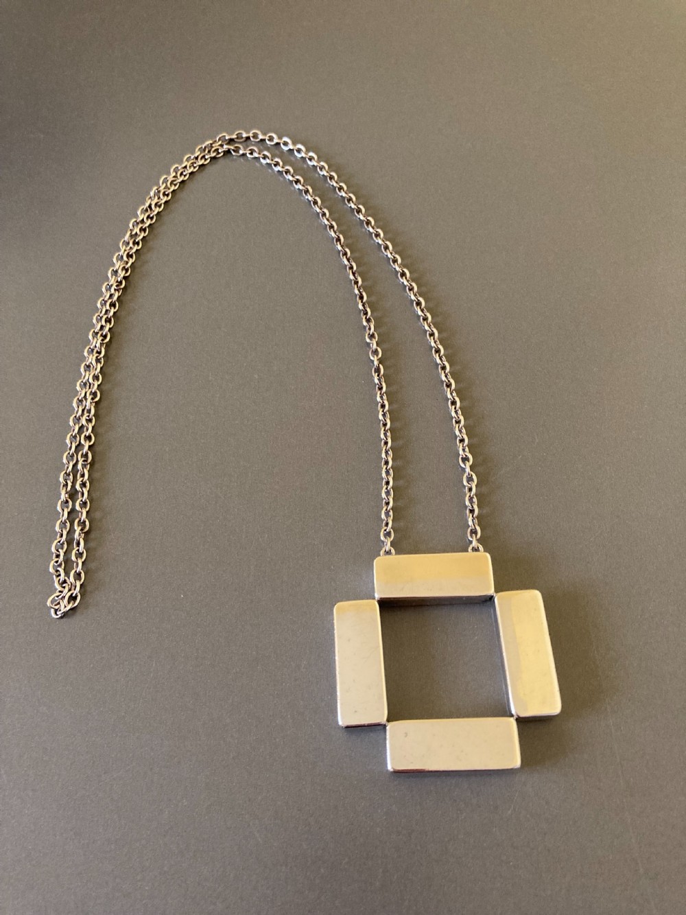 Georg Jensen Danish Silver Pendant. By Astrid Fog. 1969. View II