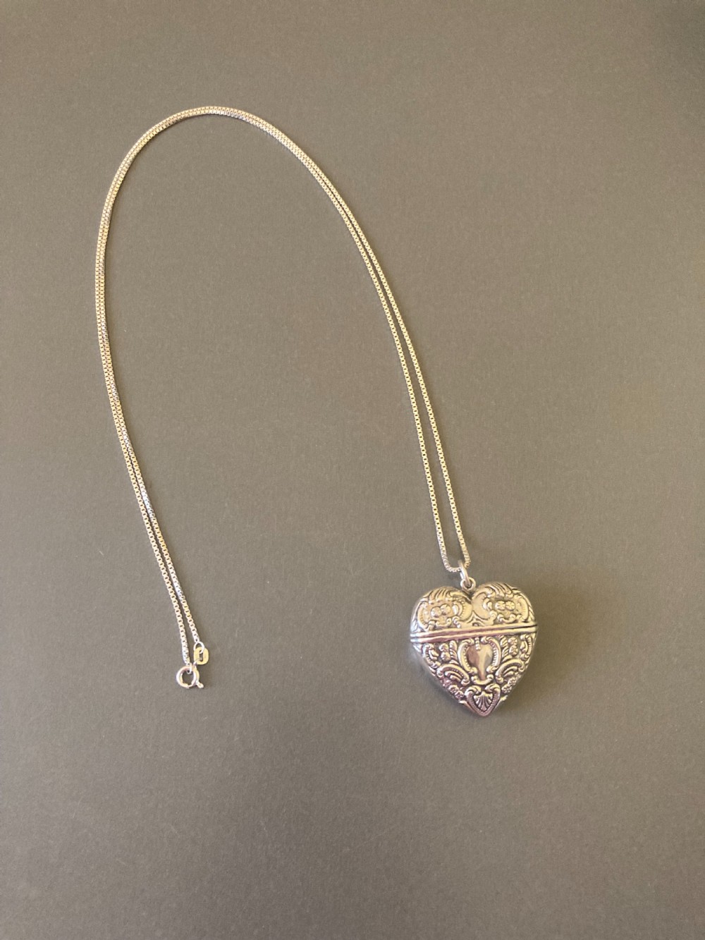 Danish Silver Heart Locket. 1950s. View II