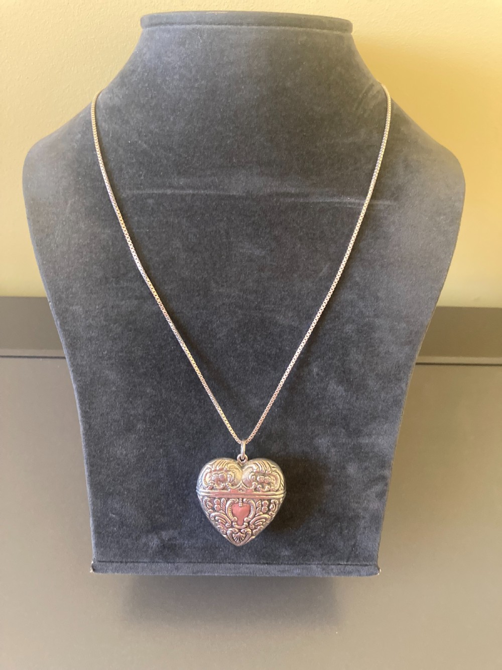 Danish Silver Heart Locket. 1950s. View III
