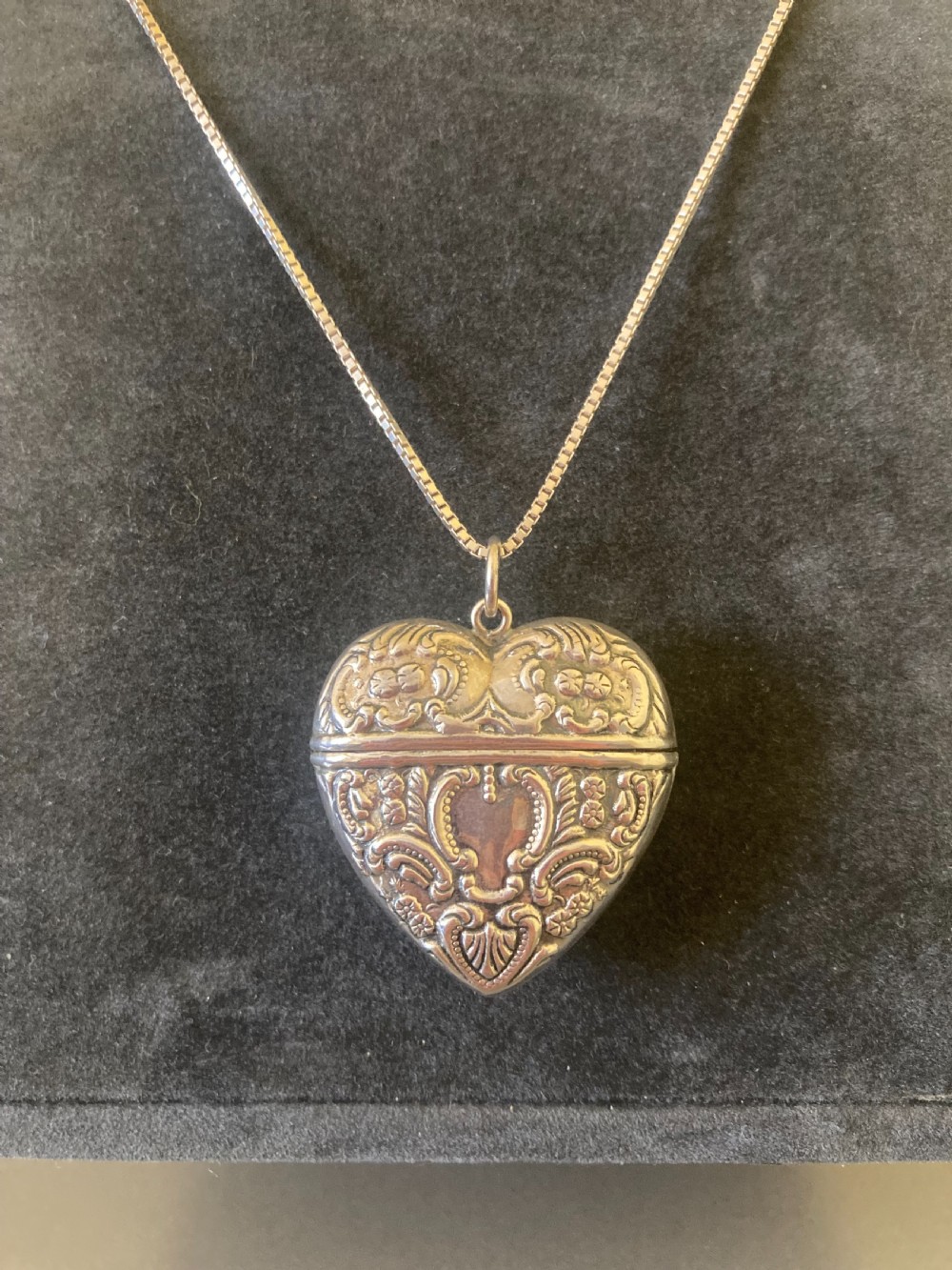 Danish Silver Heart Locket. 1950s. View IV