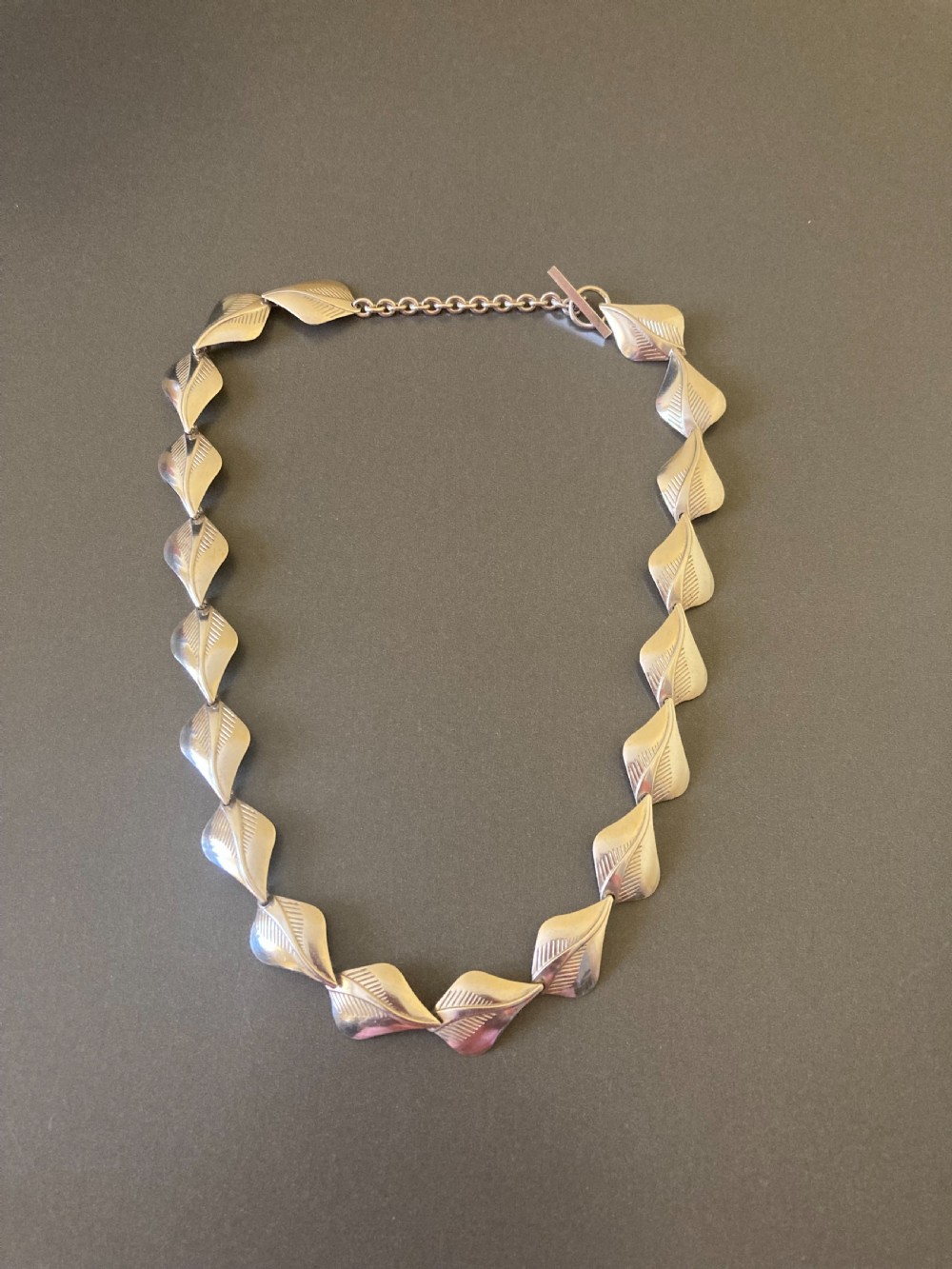 Danish Silver Necklace. By N E From. 1950s.