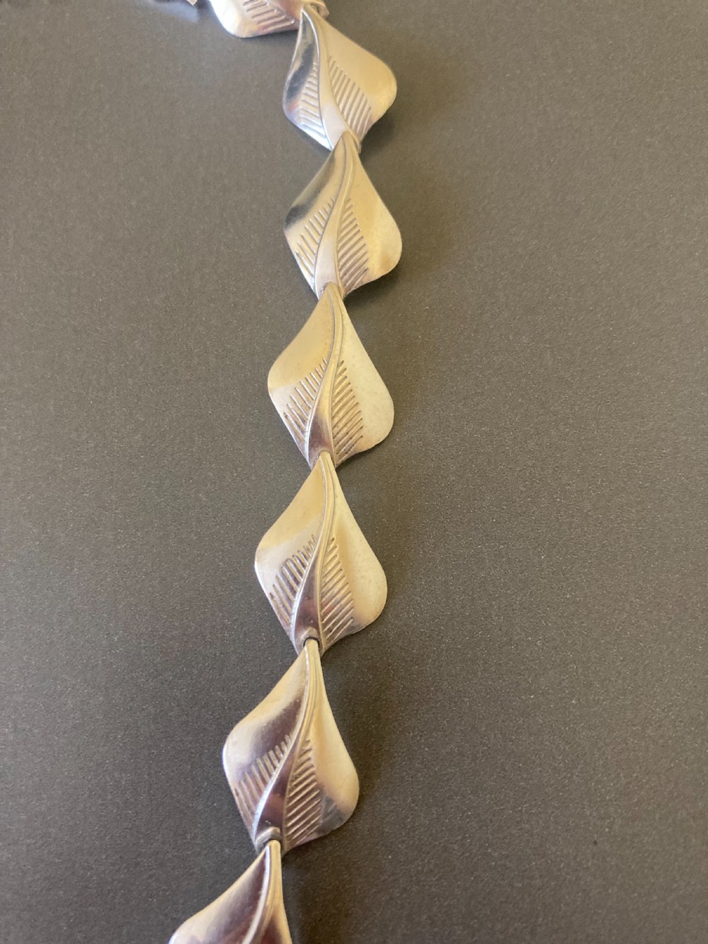 Danish Silver Necklace. By N E From. 1950s. View II