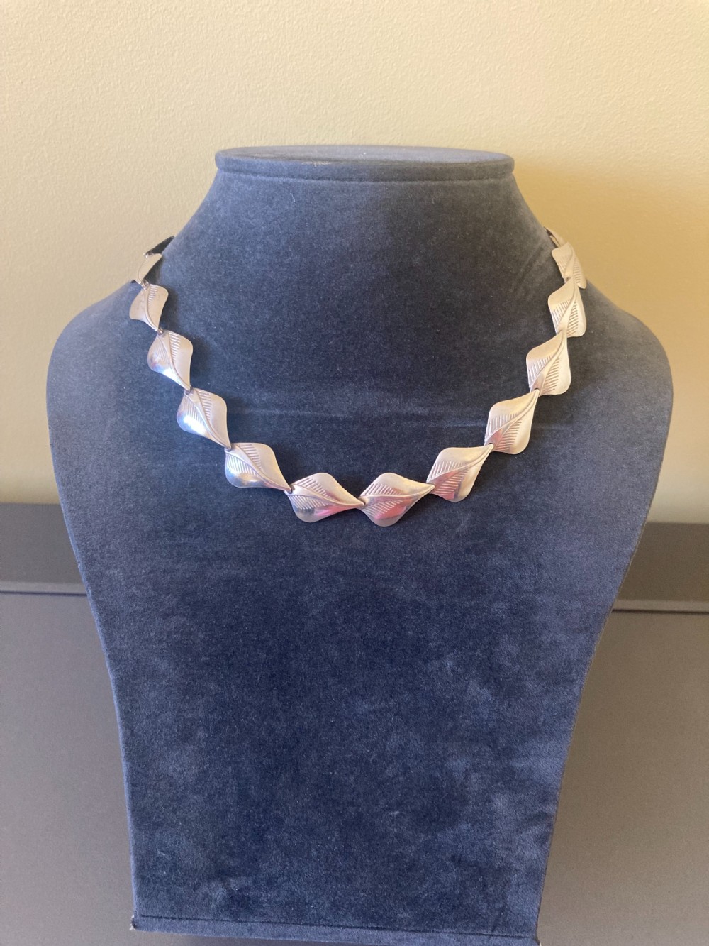 Danish Silver Necklace. By N E From. 1950s. View III