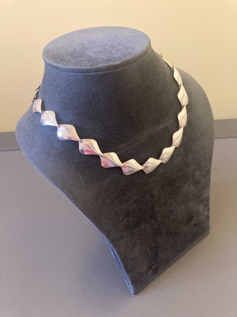 Danish Silver Necklace. By N E From. 1950s. View IV