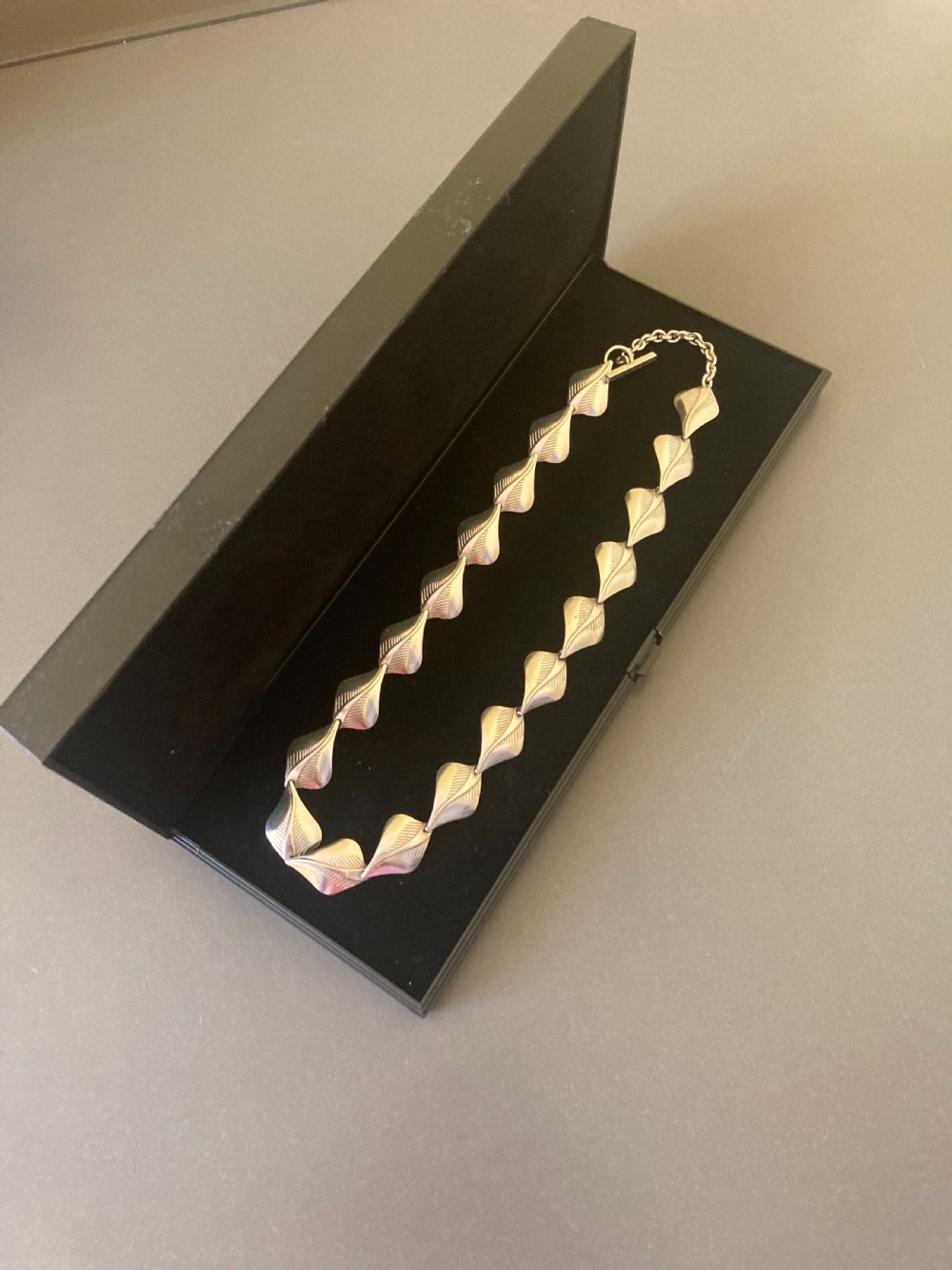 Danish Silver Necklace. By N E From. 1950s. View VI