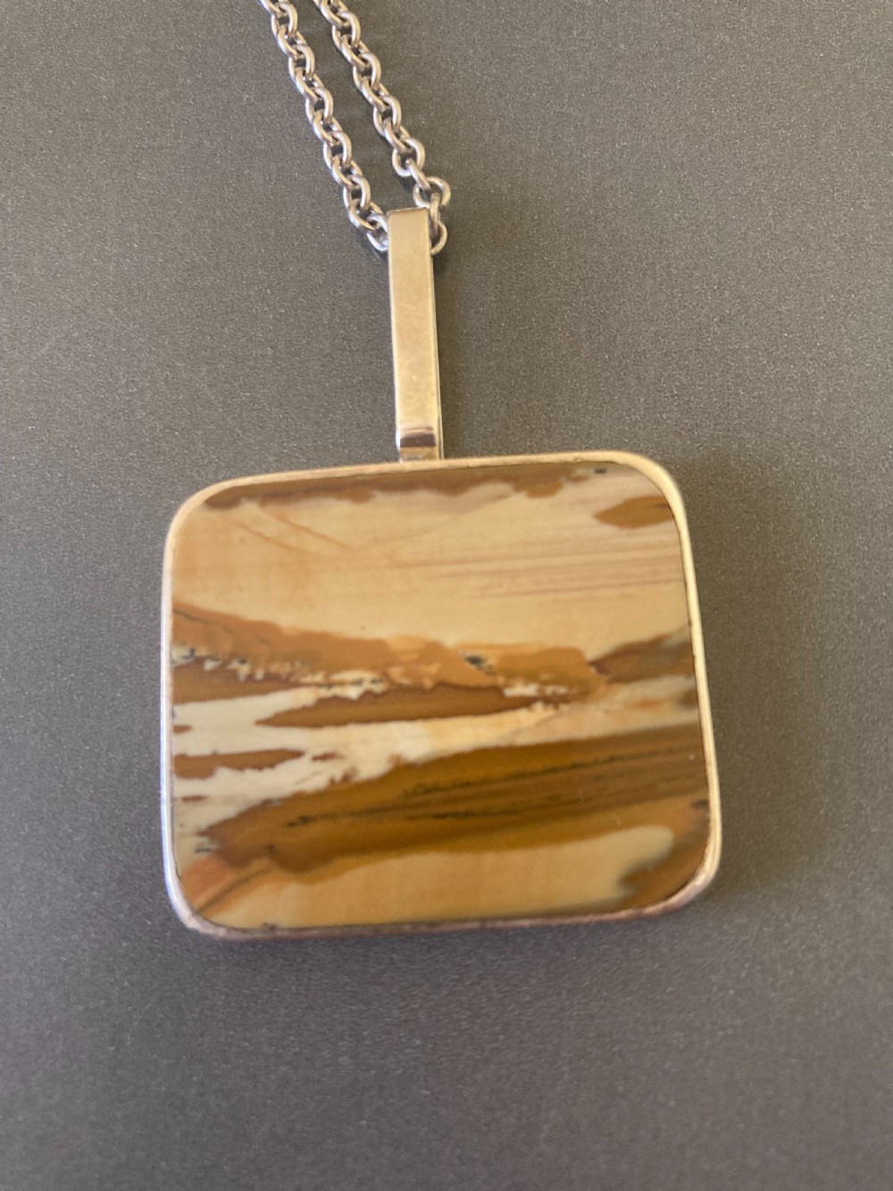 Danish Silver Pendant with Agate. 1960s. View II