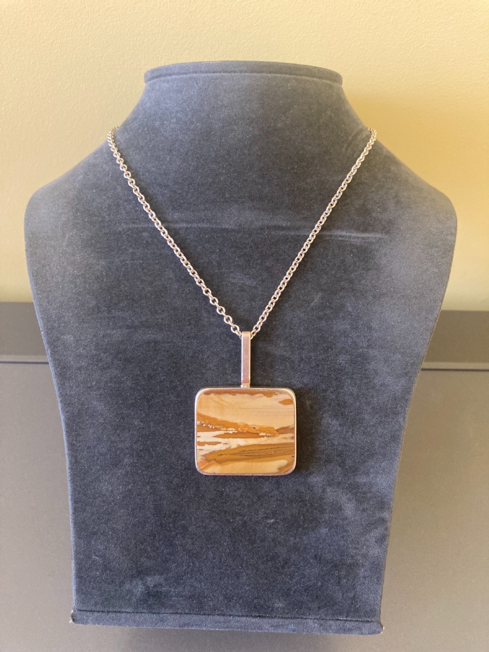Danish Silver Pendant with Agate. 1960s. View III