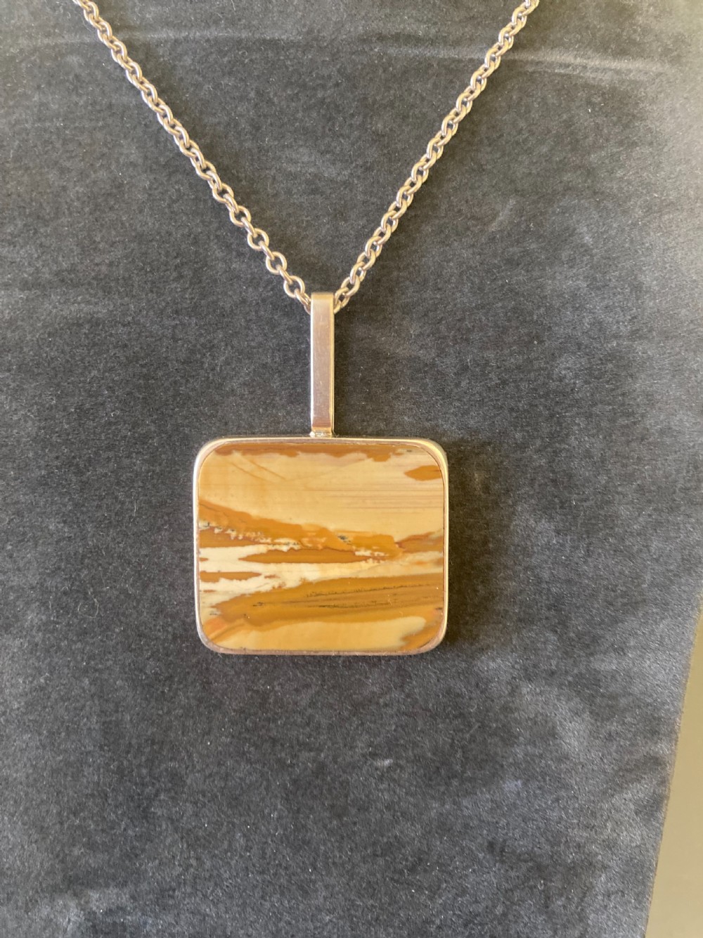 Danish Silver Pendant with Agate. 1960s. View IV
