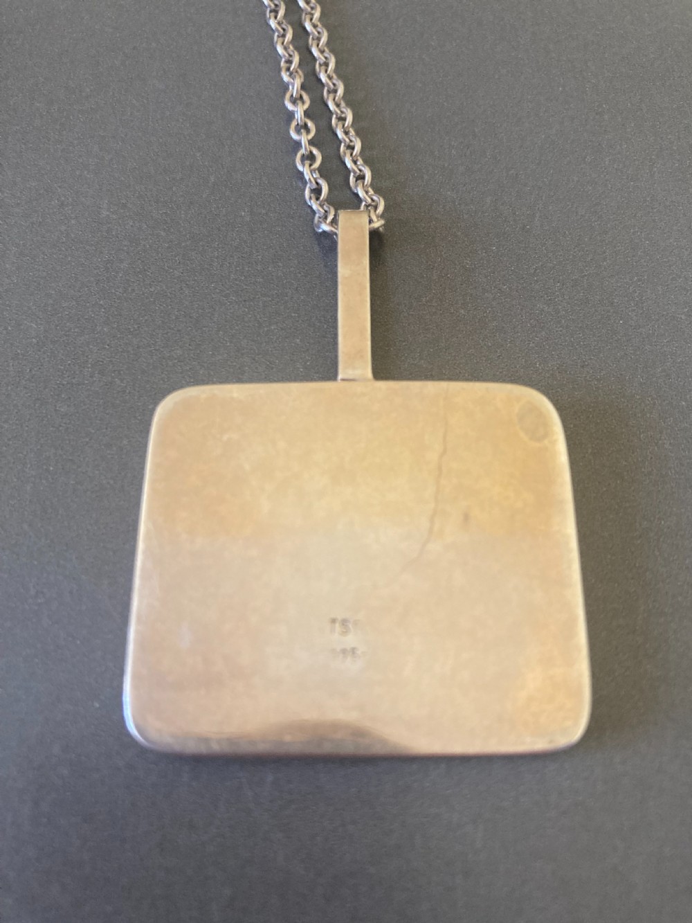 Danish Silver Pendant with Agate. 1960s. View V