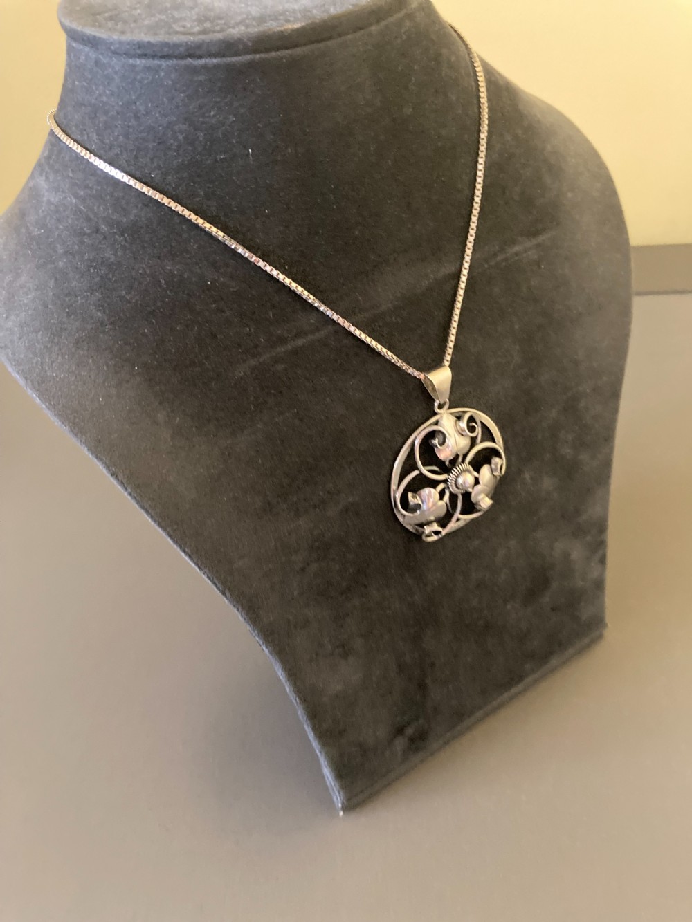 Danish Silver Pendant. 1940s. View V