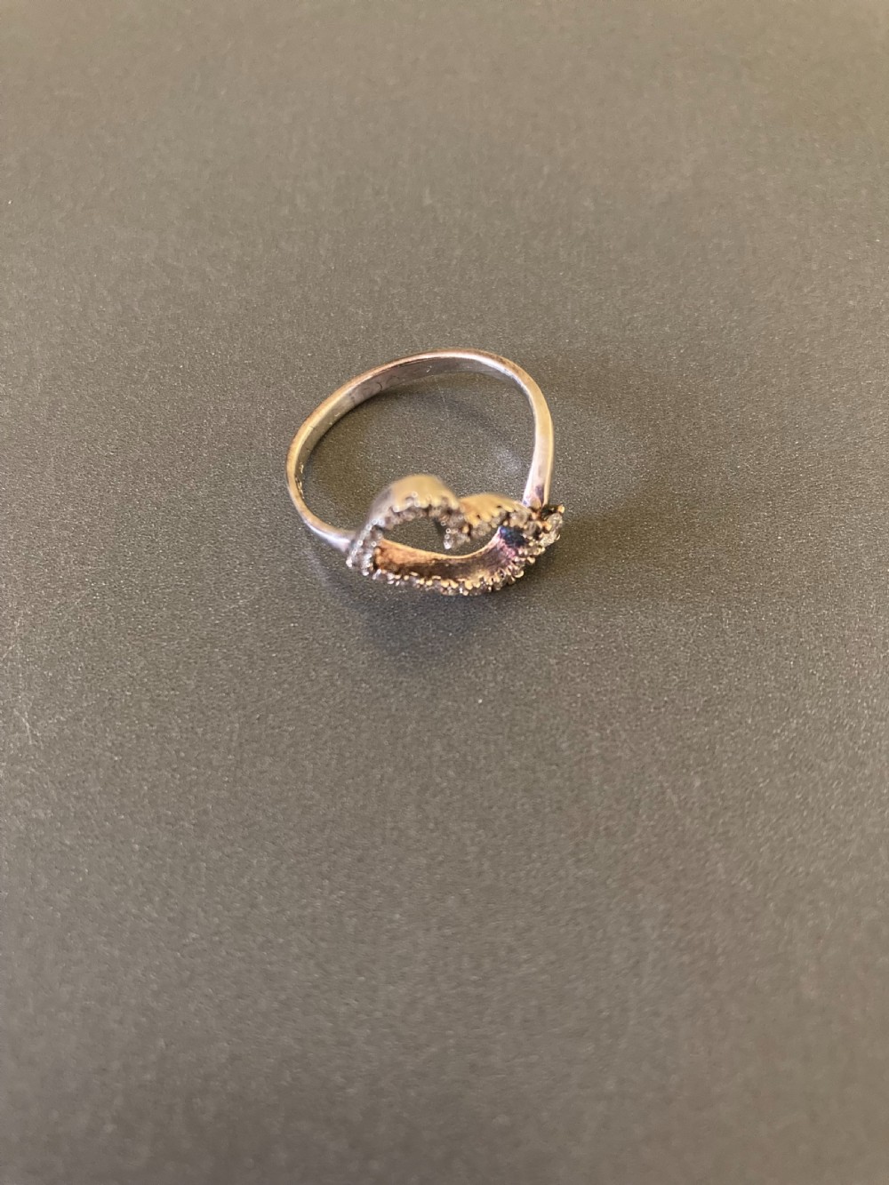 Danish Silver and Zirconia Ring. 1960s. By Randers Silver.  View V