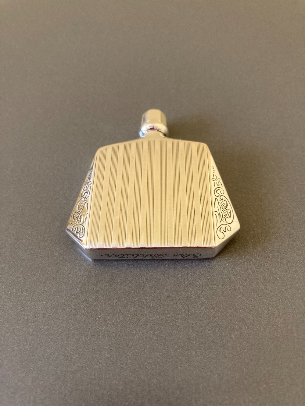 Rare Danish Silver Art Deco Miniature Scent Bottle. 1930s. View II