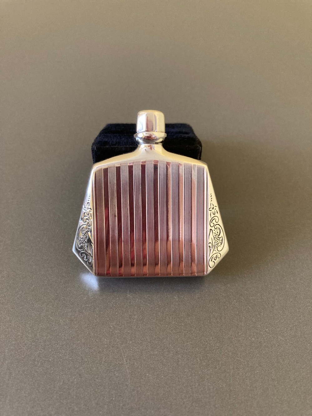 Rare Danish Silver Art Deco Miniature Scent Bottle. 1930s. View III