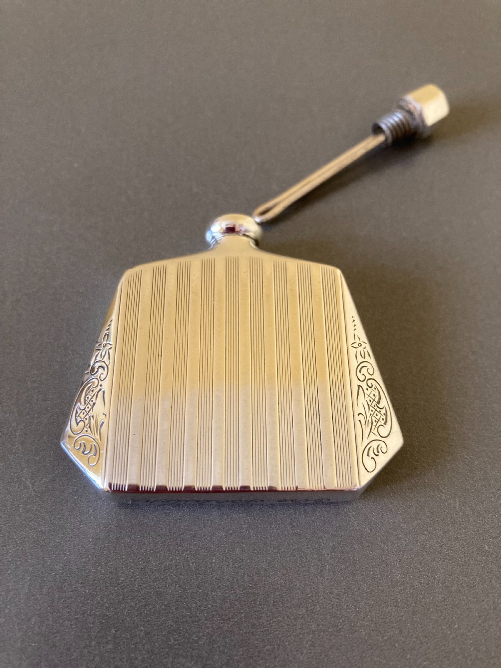 Rare Danish Silver Art Deco Miniature Scent Bottle. 1930s. View VII
