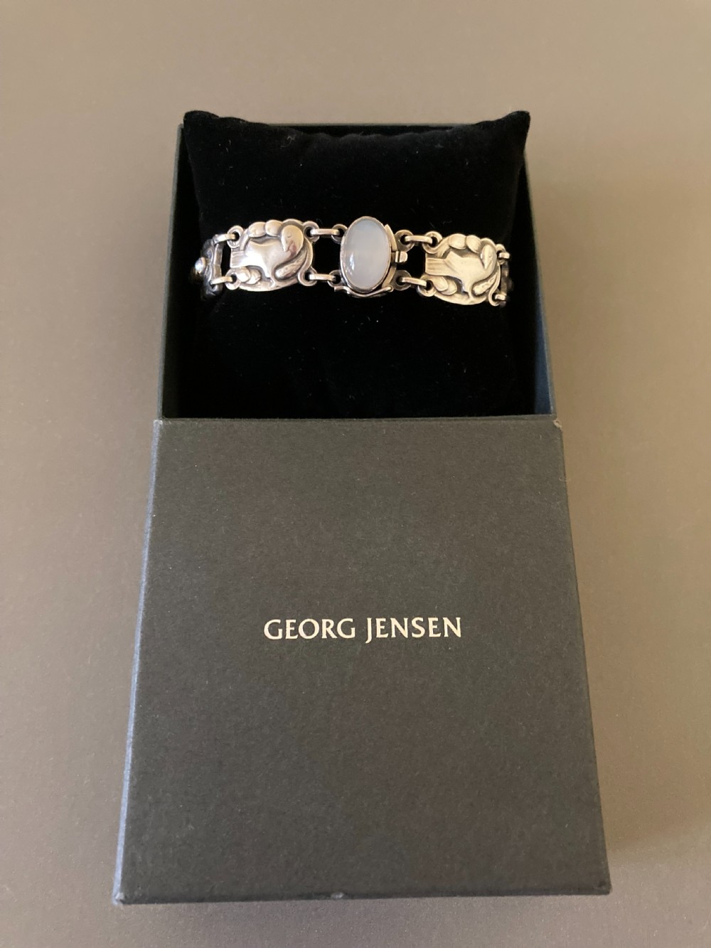 Georg Jensen Danish Silver Bracelet with Moonstones. No 24. 1950s. View VI