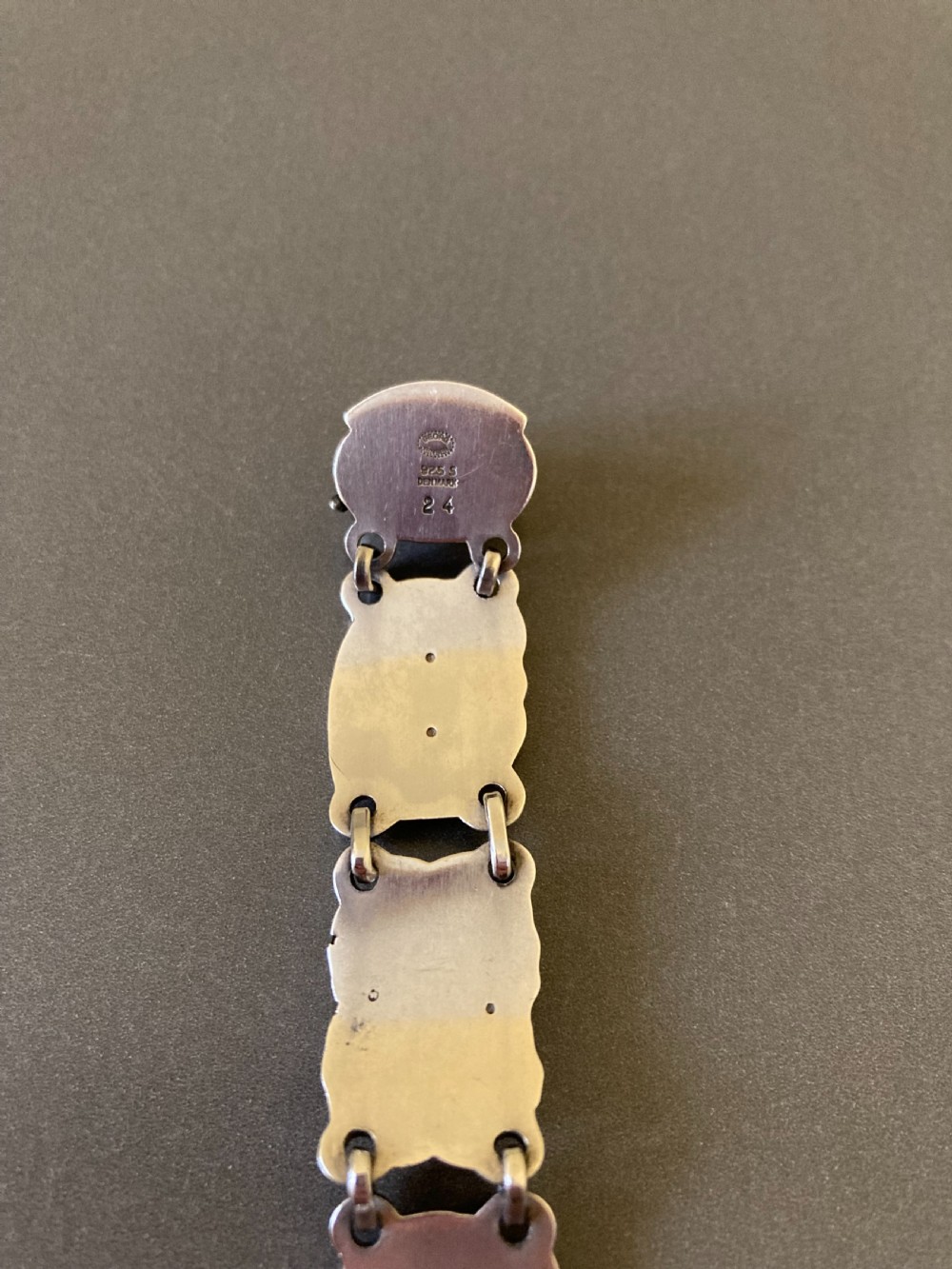 Georg Jensen Danish Silver Bracelet with Moonstones. No 24. 1950s. View VII