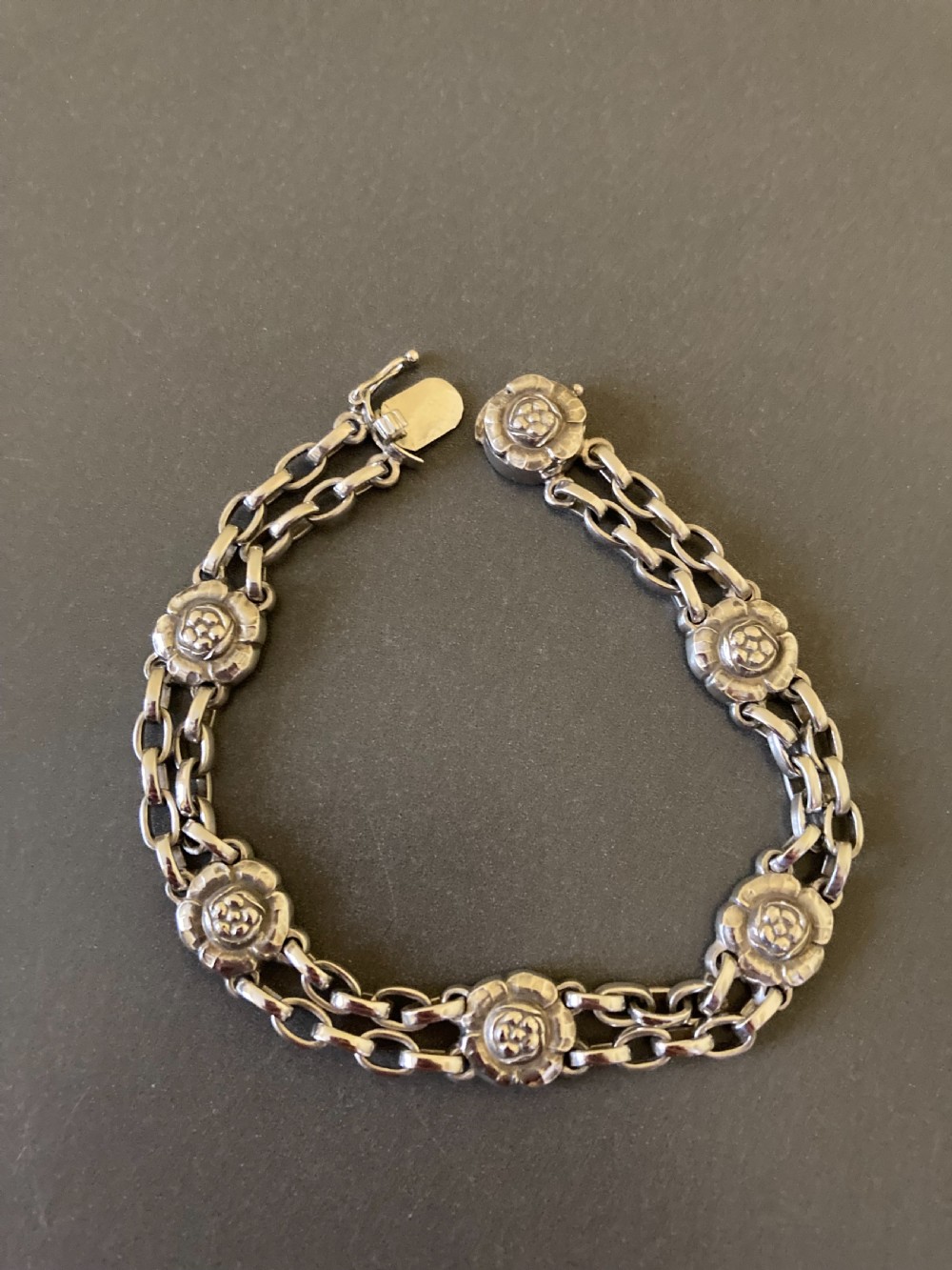 Georg Jensen Danish Silver Bracelet. No 50A. View V