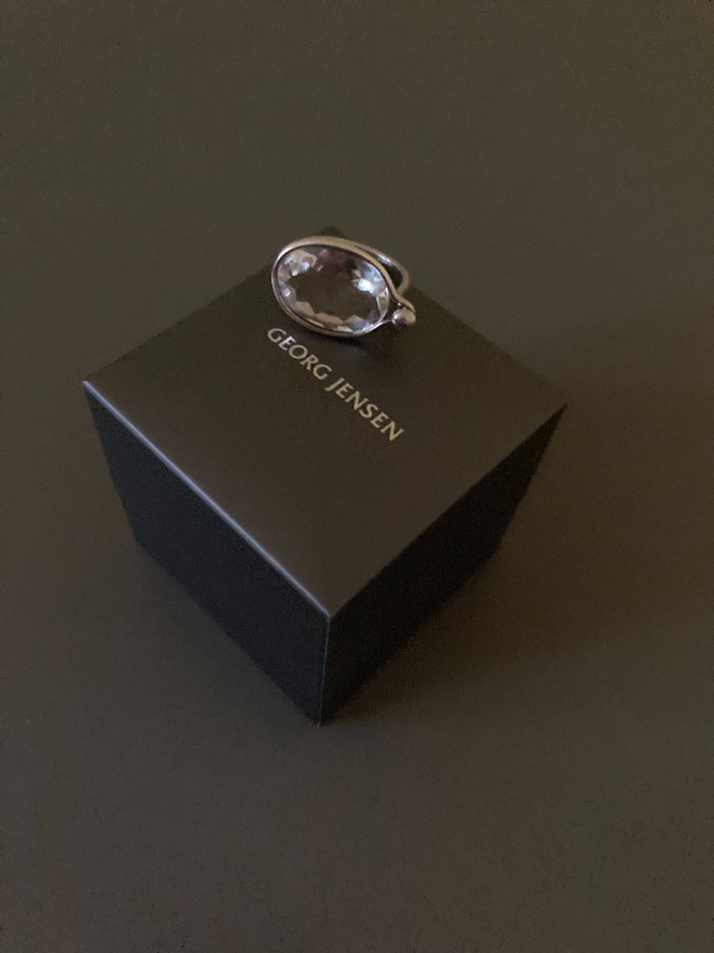Georg Jensen Danish Silver Ring with Rock Crystal. 