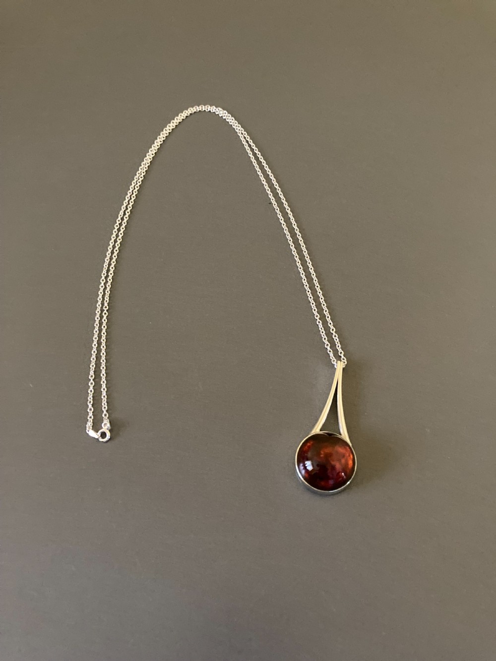 Danish Silver and Amber Pendant. 1960s. By Niels Erik From. View II