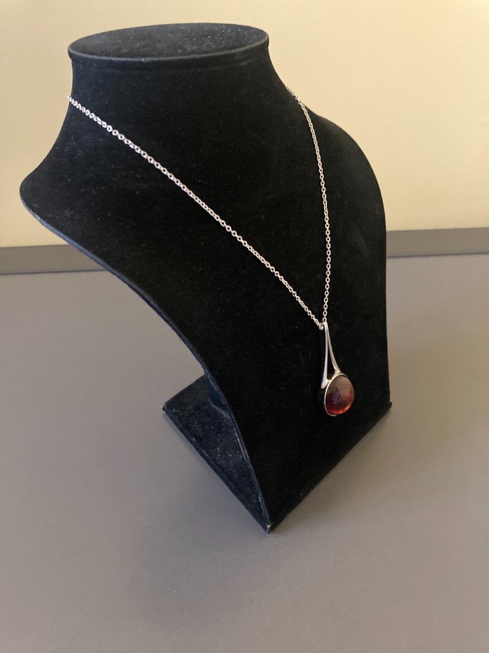 Danish Silver and Amber Pendant. 1960s. By Niels Erik From. View IV
