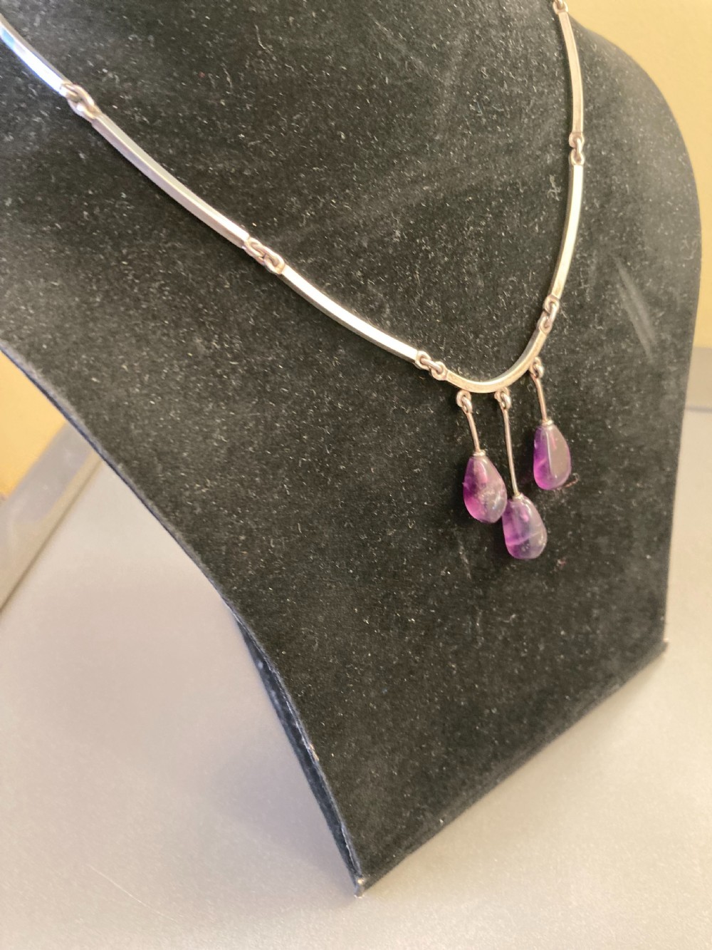 Danish Silver and Amethyst Necklace. 1960s. By Niels Erik From. View V