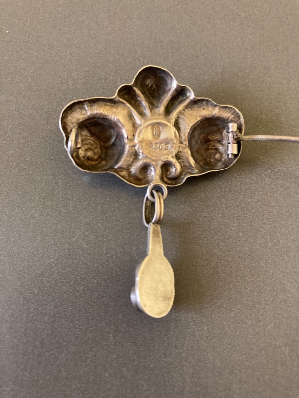 Danish Silver Brooch with Amber. C 1910. View IV