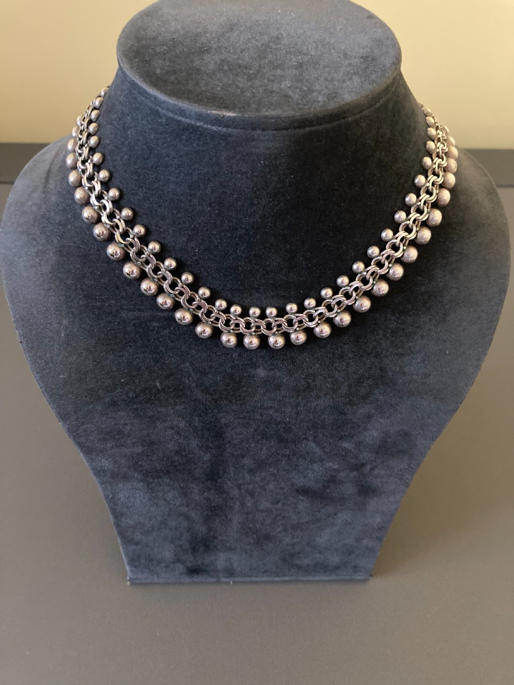Danish Silver Necklace. 1950s. By Hermann Siersbol. View III