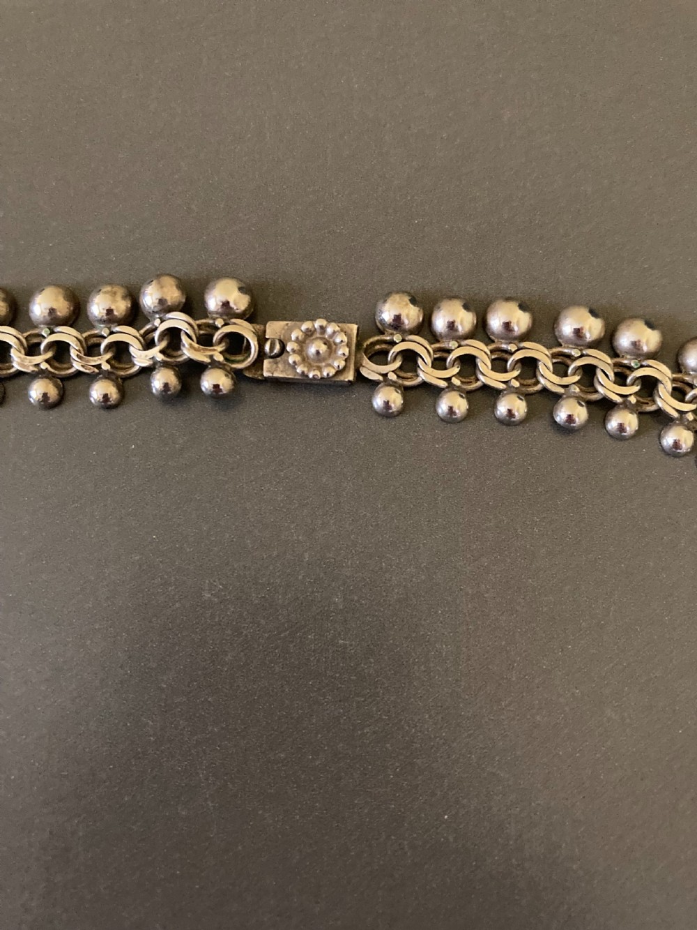 Danish Silver Necklace. 1950s. By Hermann Siersbol. View IV