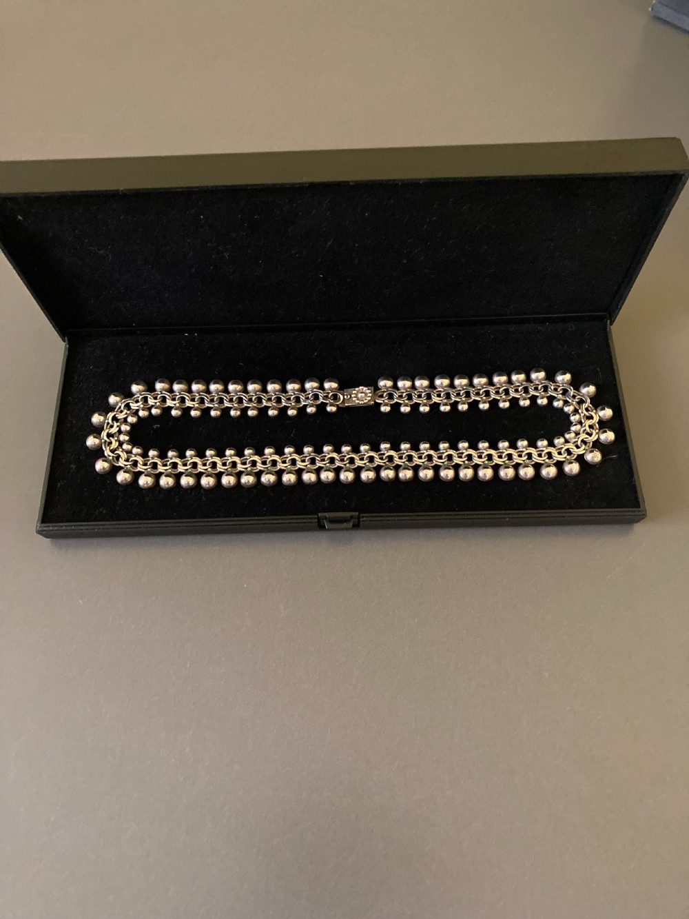Danish Silver Necklace. 1950s. By Hermann Siersbol. View VII