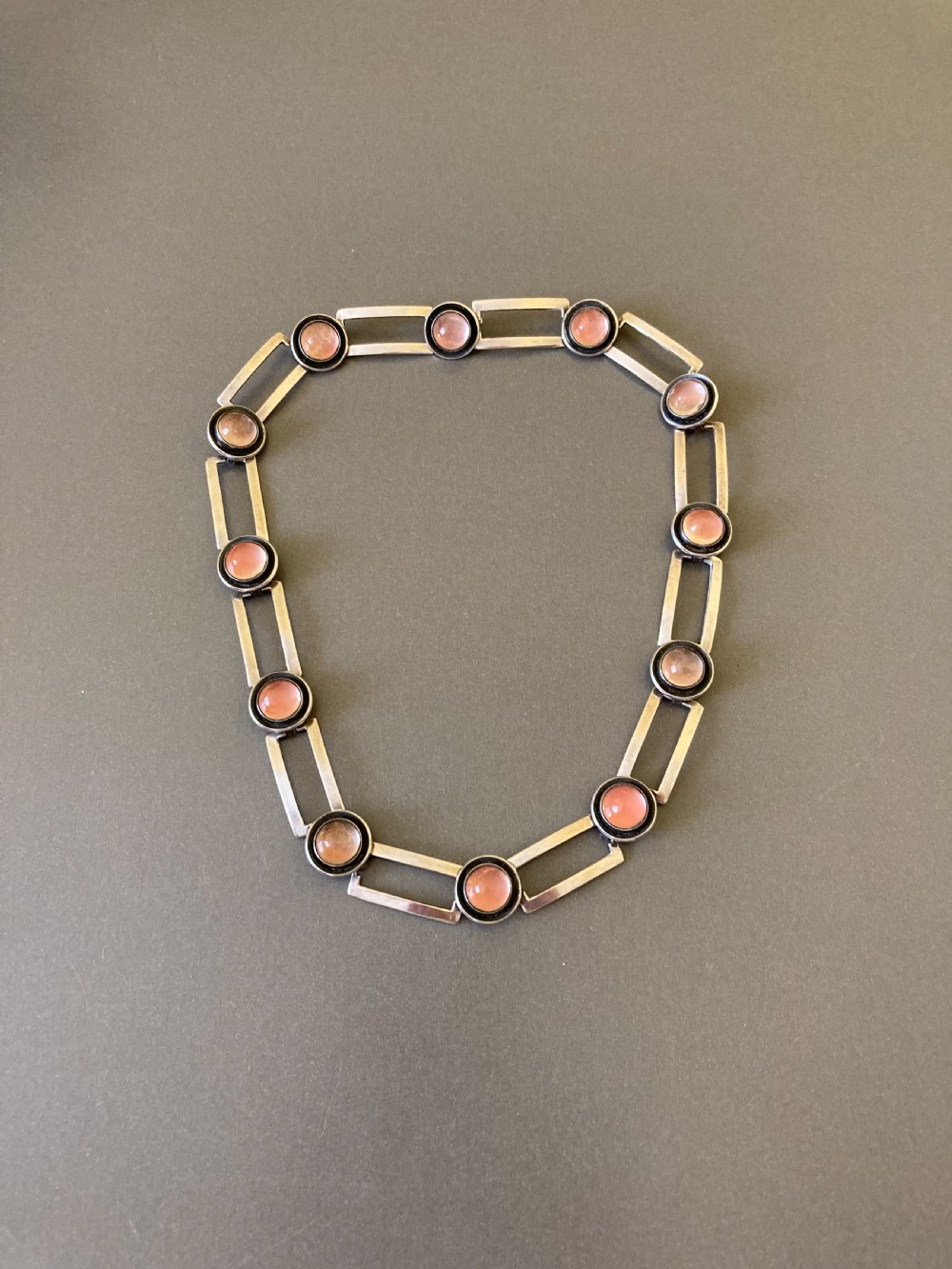 Danish Silver Necklace. By N E From. 1960s.