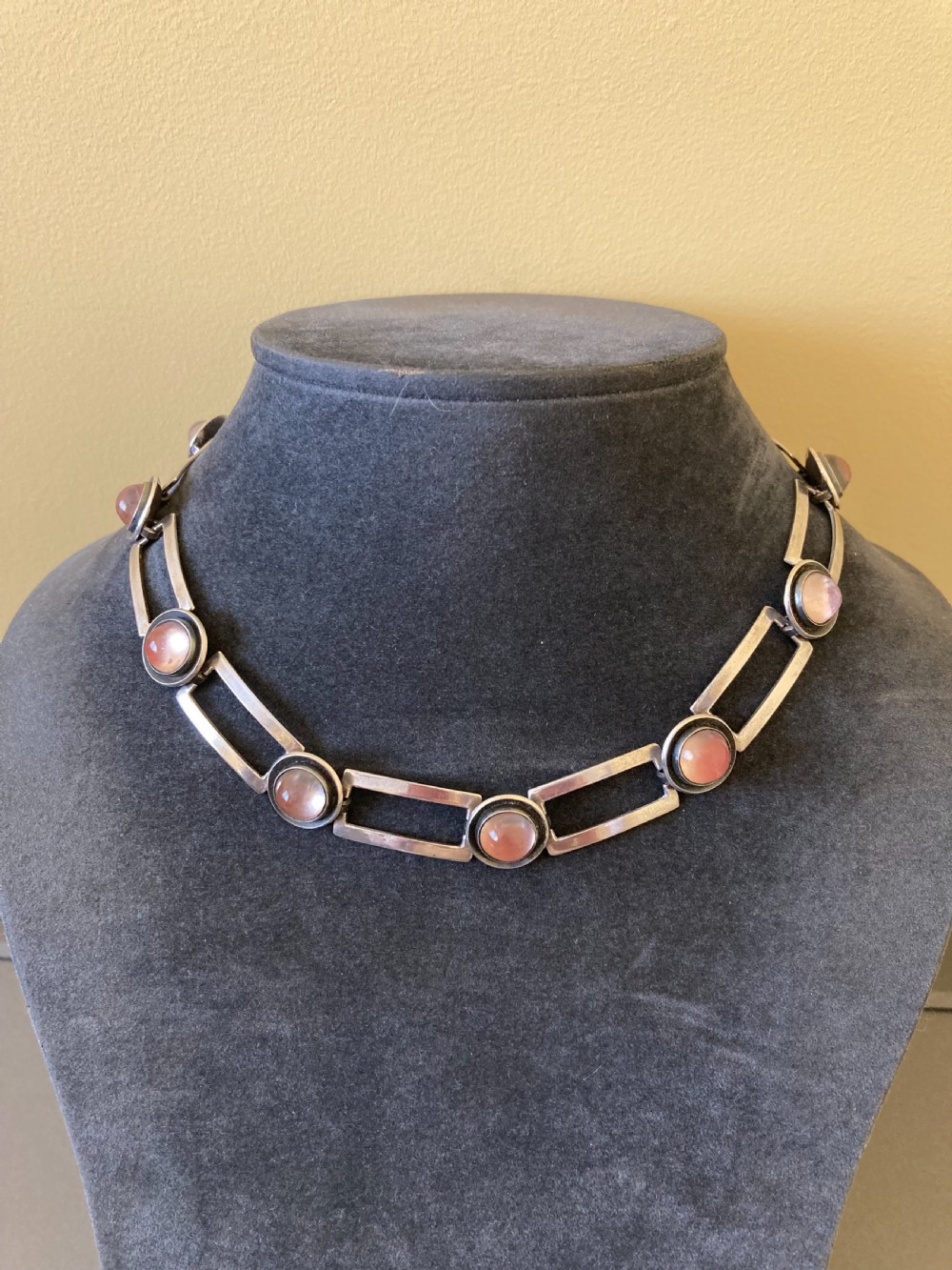 Danish Silver Necklace. By N E From. 1960s. View II