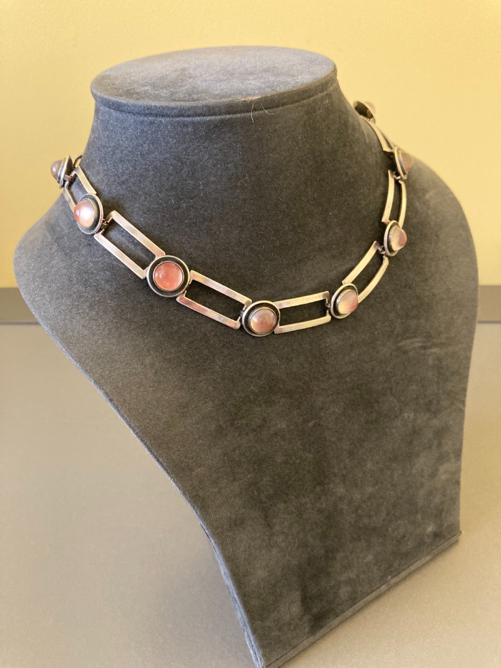 Danish Silver Necklace. By N E From. 1960s. View III